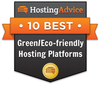 HostingAdvice.com 10 best eco friendly hosting badge